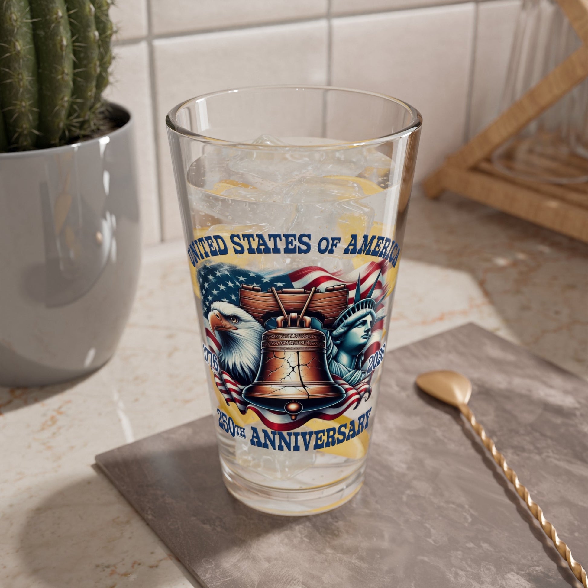America 250th Anniversary Custom Pint Glass – 1776–2026 Edition - PatriotDepot.com