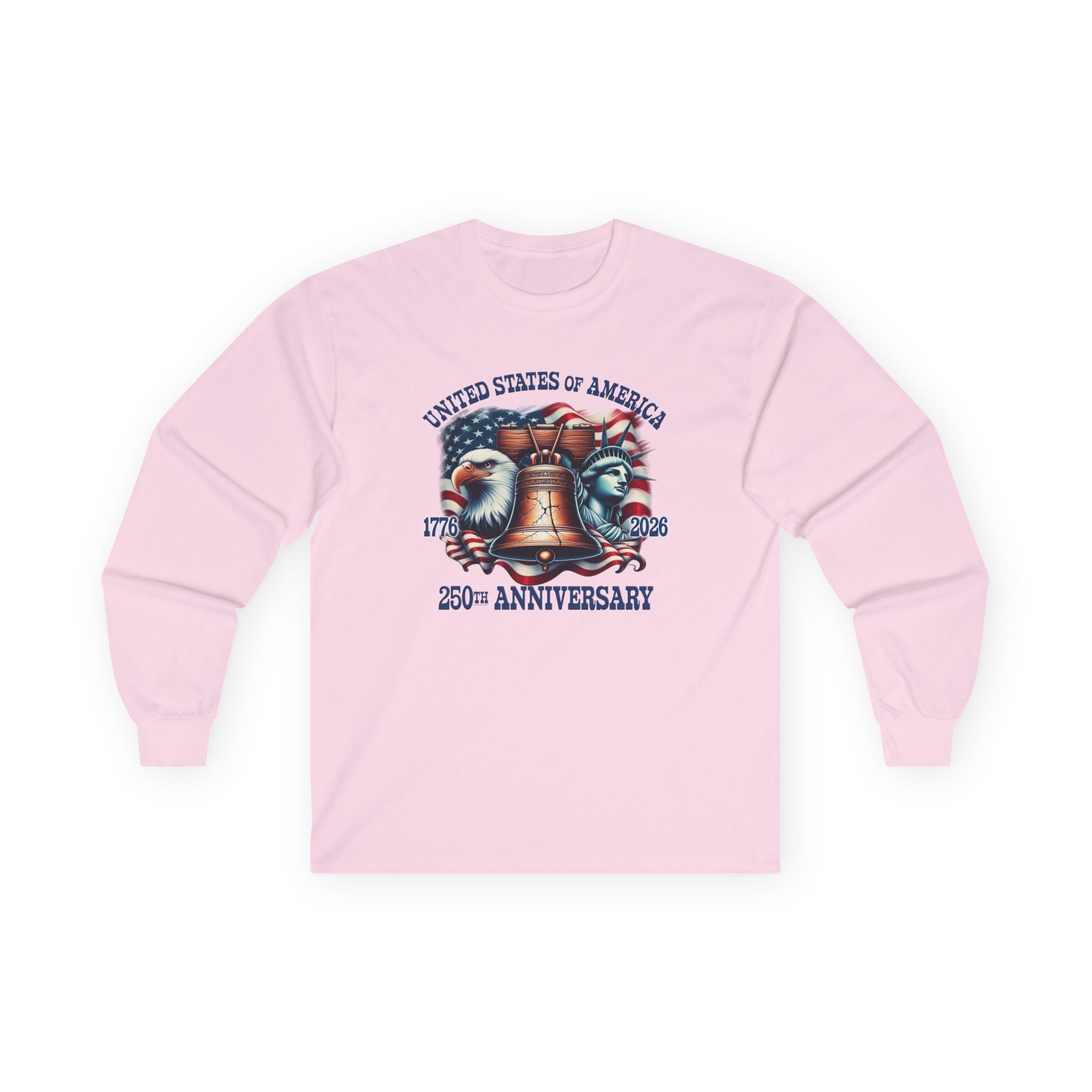 America 250th Anniversary Liberty & Freedom Long Sleeve T-Shirt – 1776–2026 Edition - PatriotDepot.com