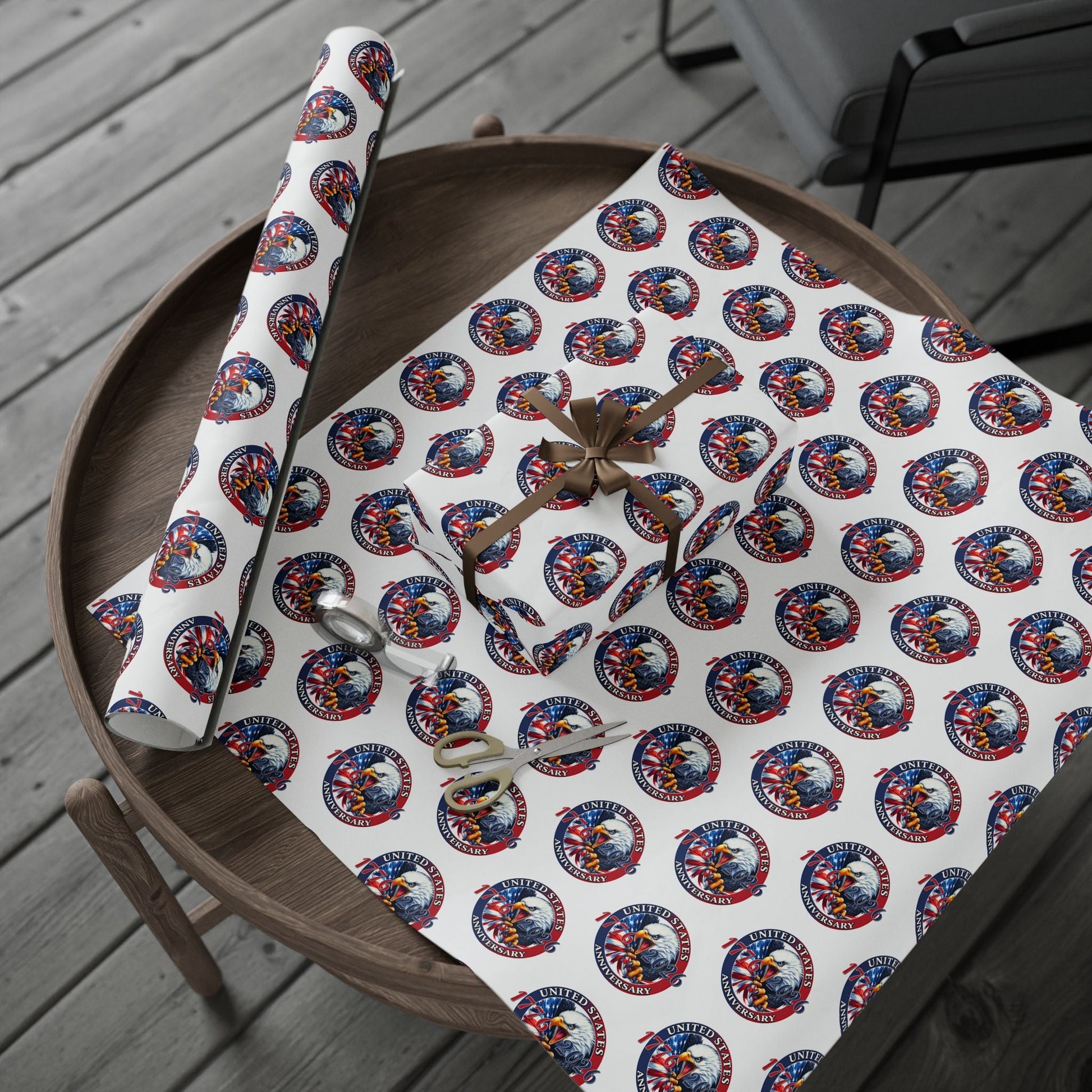 America 250th Anniversary Patriotic Custom Wrapping Paper Roll – 1776–2026 Edition - PatriotDepot.com