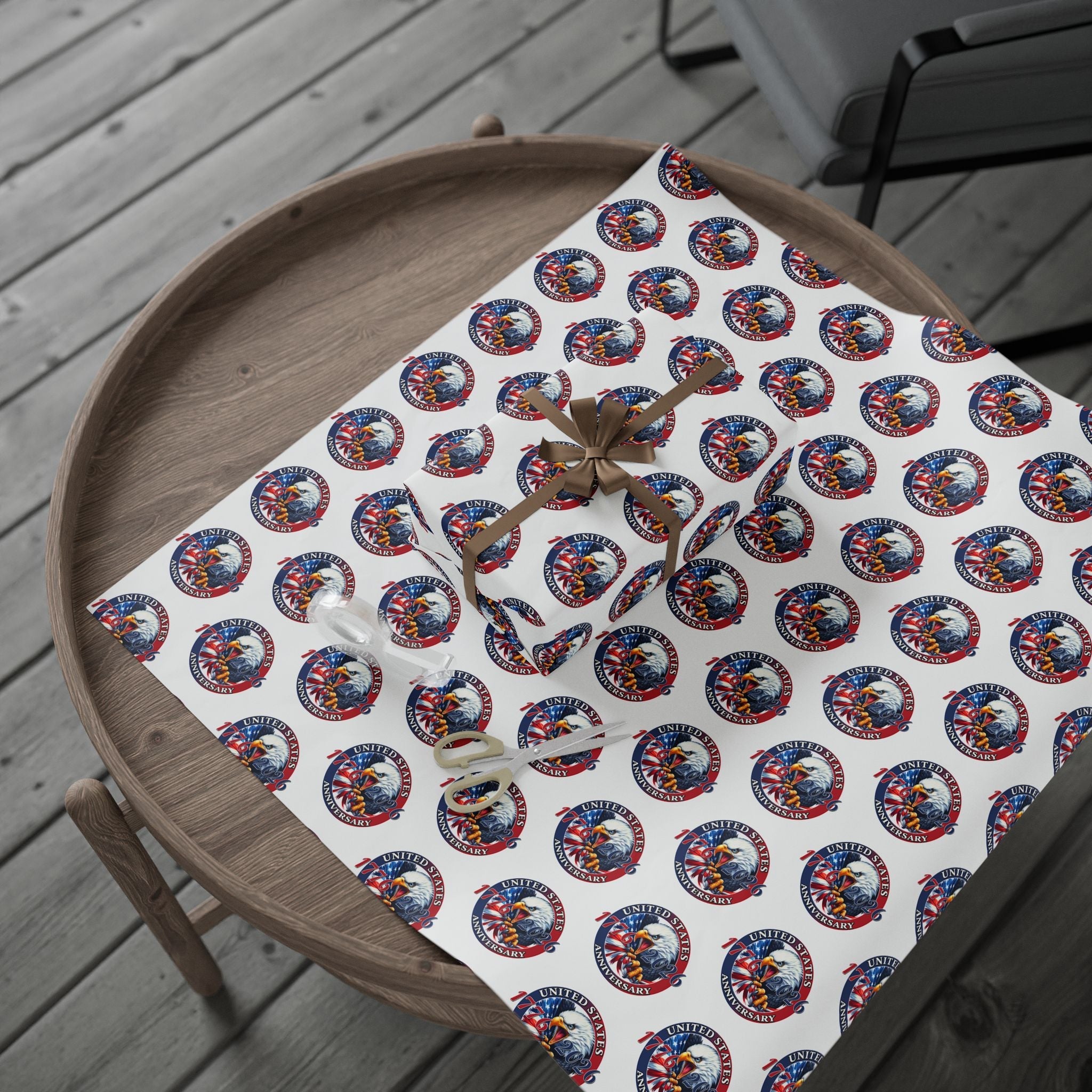 America 250th Anniversary Patriotic Custom Wrapping Paper Roll – 1776–2026 Edition - PatriotDepot.com