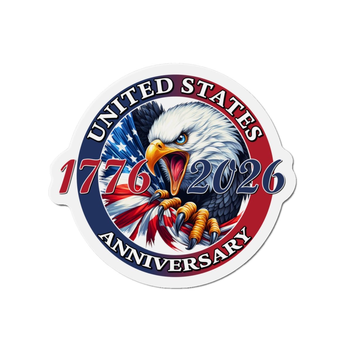 America 250th Anniversary Patriotic Diecut Magnet – 1776–2026 Edition - PatriotDepot.com