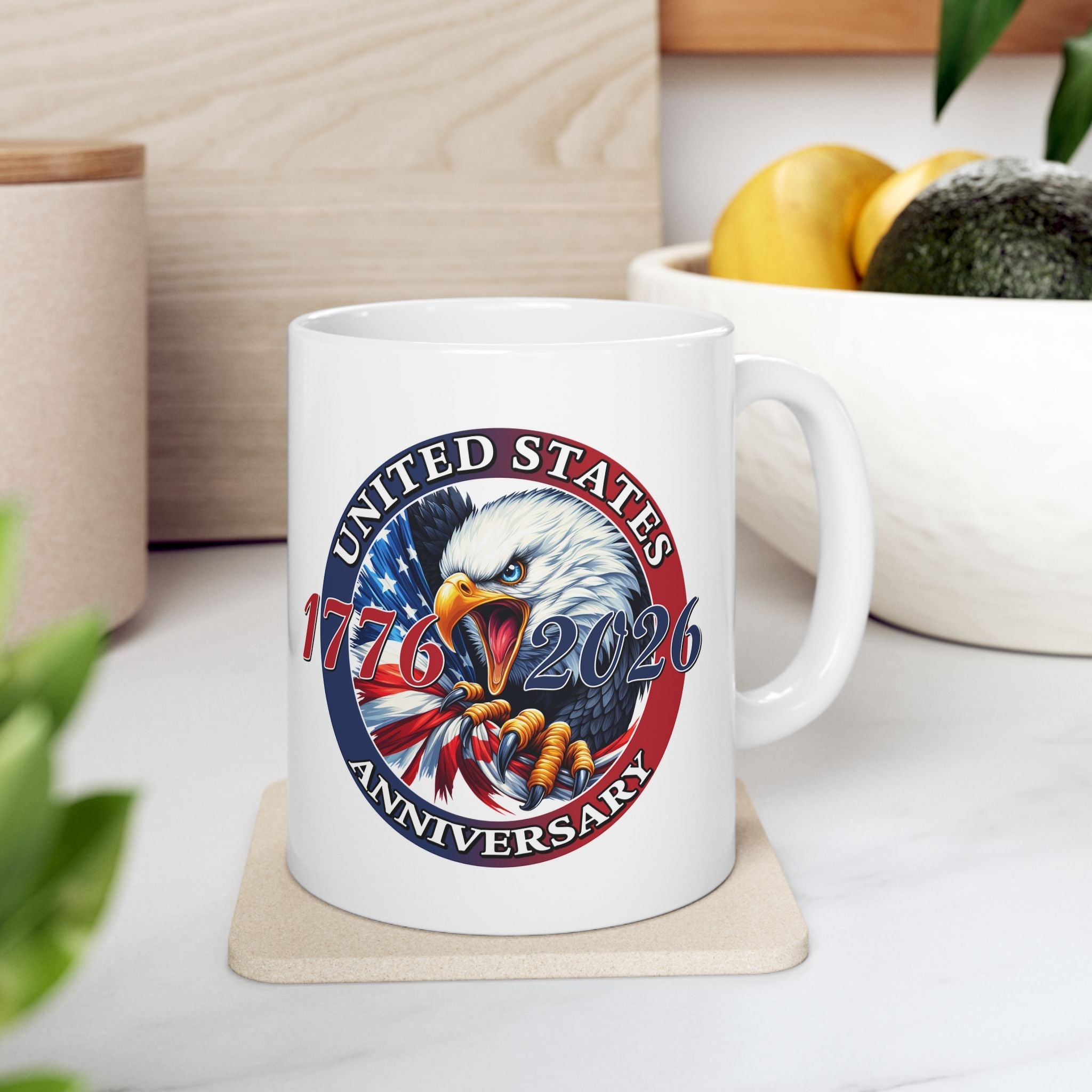 America 250th Anniversary Patriotic Eagle Mug – 1776 - 2026 Edition - PatriotDepot.com