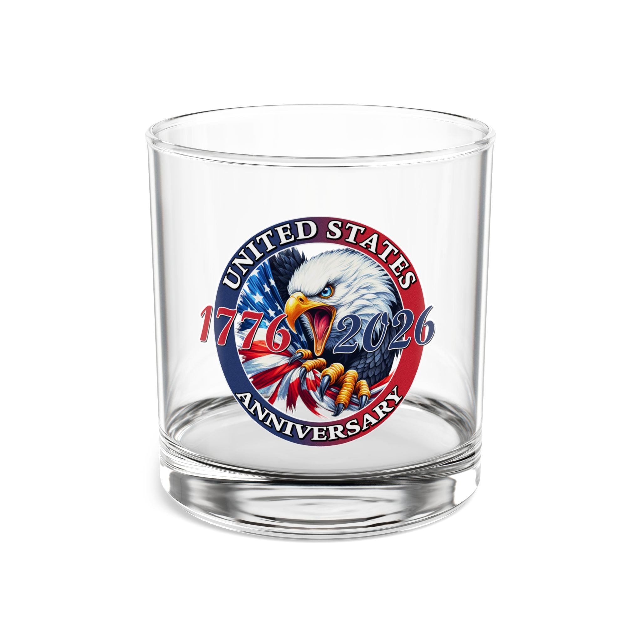 America 250th Anniversary Patriotic Eagle Rocks Glass – 1776 - 2026 Edition - PatriotDepot.com