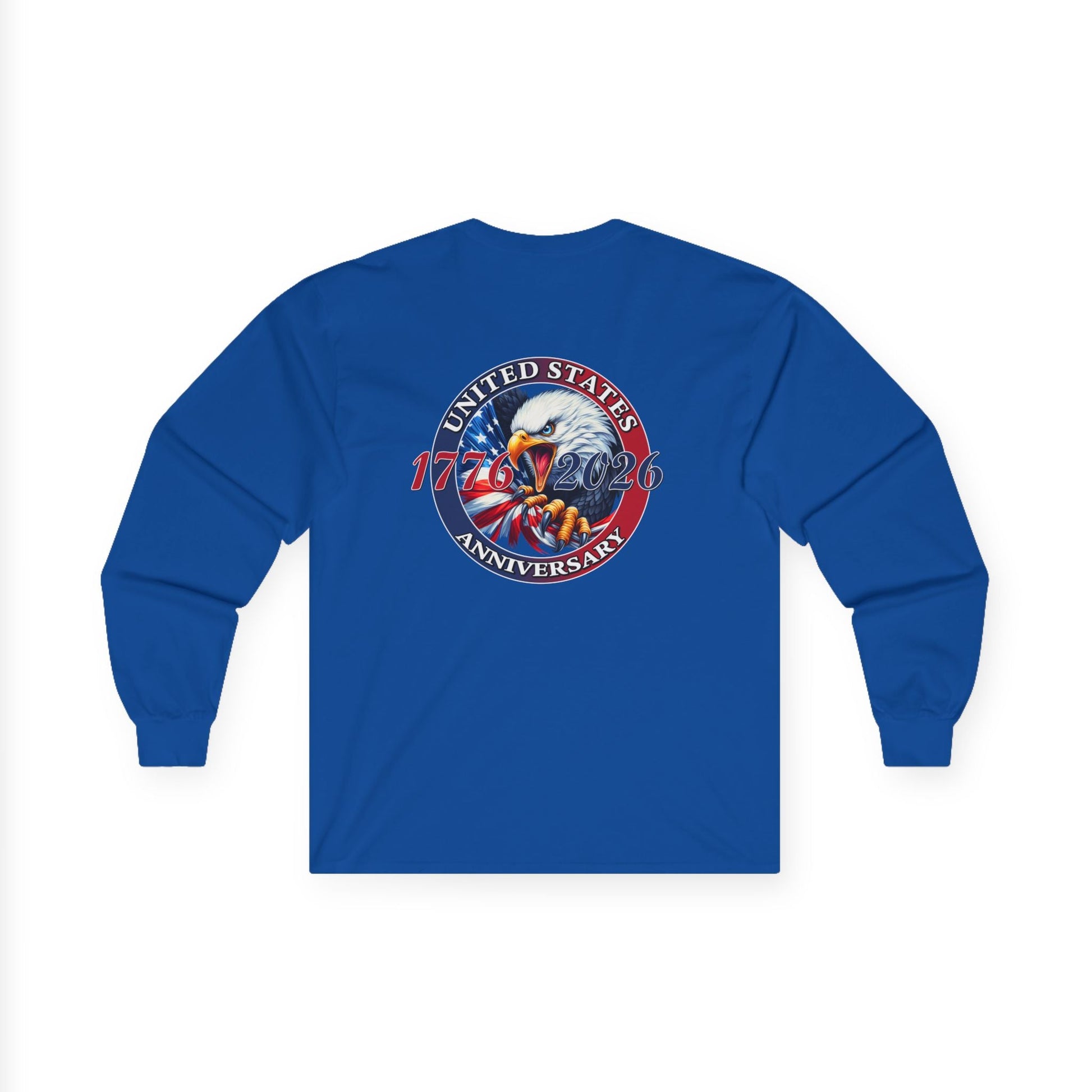 America 250th Anniversary Patriotic Long Sleeve T-Shirt – 1776–2026 Edition - PatriotDepot.com
