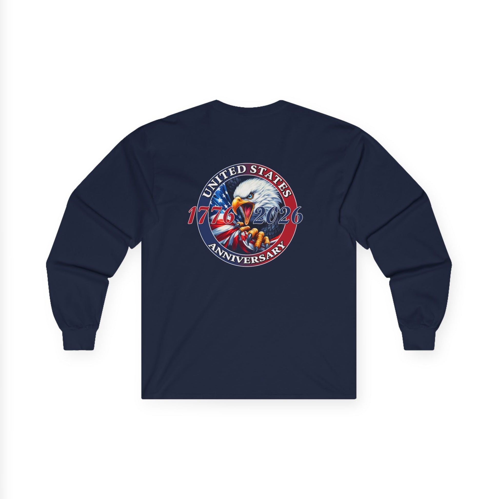America 250th Anniversary Patriotic Long Sleeve T-Shirt – 1776–2026 Edition - PatriotDepot.com