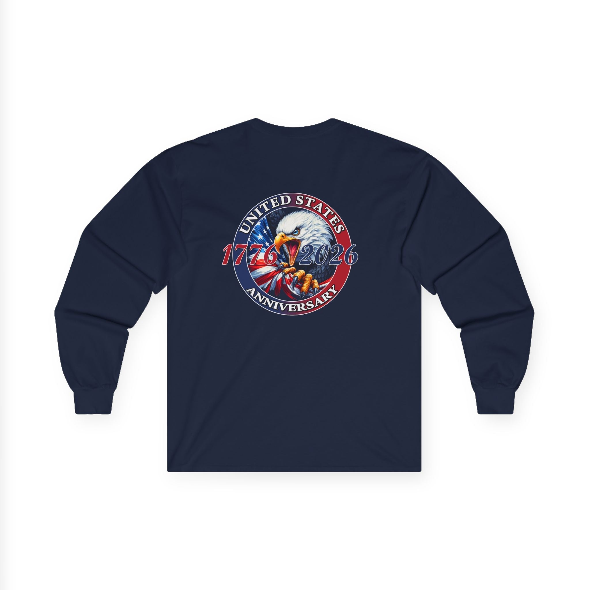 America 250th Anniversary Patriotic Long Sleeve T-Shirt – 1776–2026 Edition - PatriotDepot.com