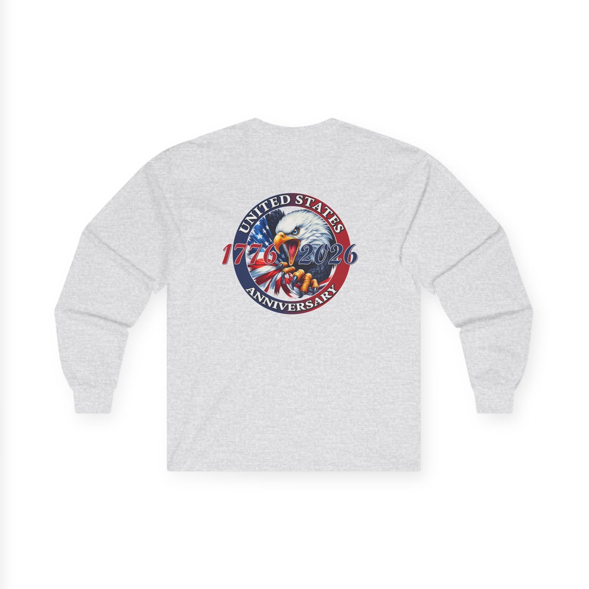 America 250th Anniversary Patriotic Long Sleeve T-Shirt – 1776–2026 Edition - PatriotDepot.com