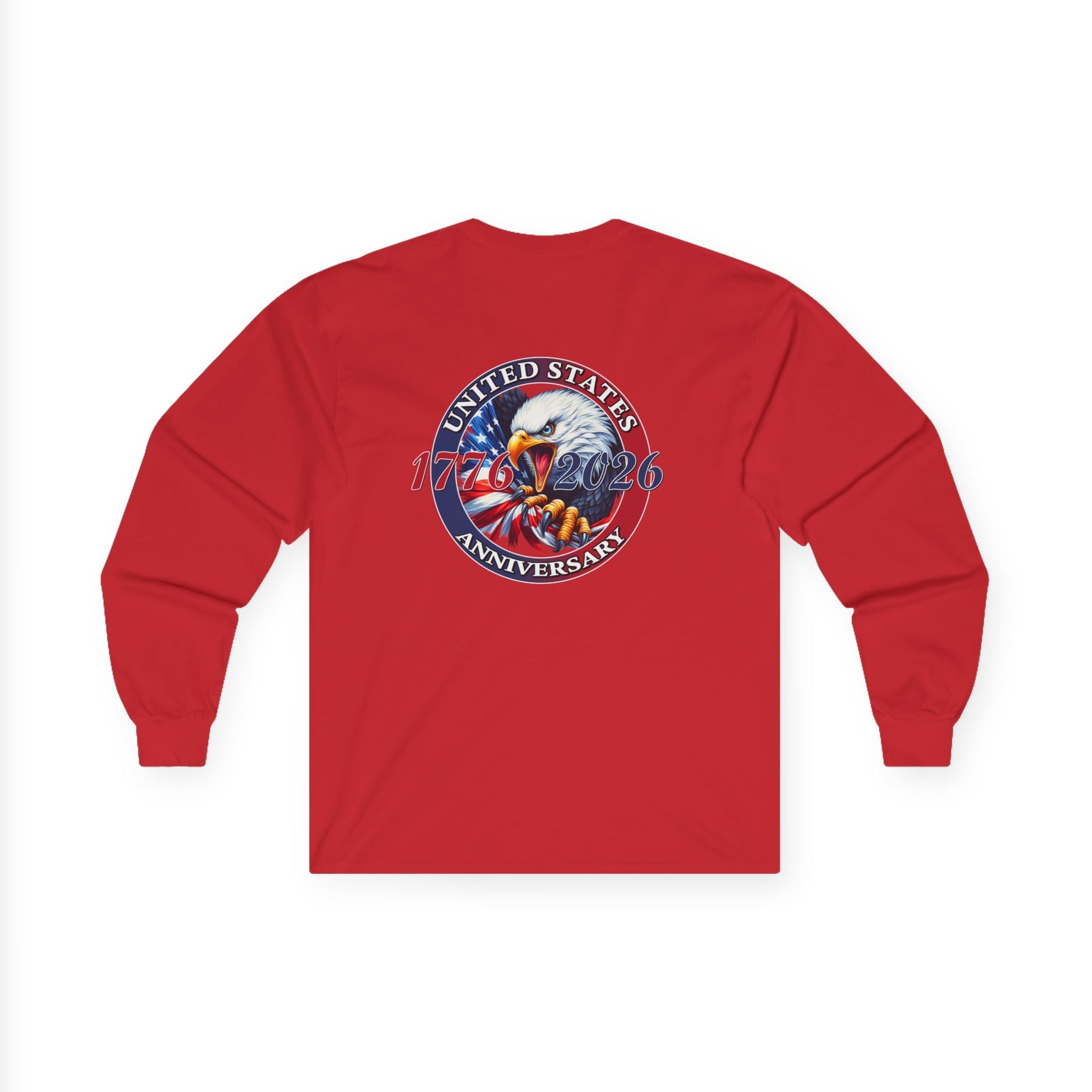 America 250th Anniversary Patriotic Long Sleeve T-Shirt – 1776–2026 Edition - PatriotDepot.com