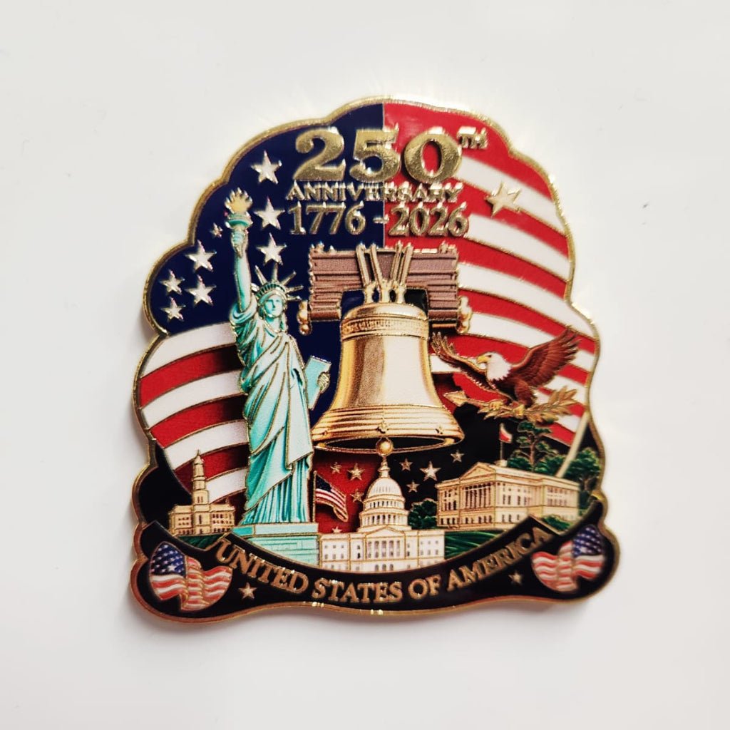 America 250th Commemorative Magnet – Liberty Bell & Lady Liberty Edition - PatriotDepot.com