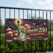 America 250th Semiquincentennial Custom Matte Banner — 1776–2026 Edition - PatriotDepot.com
