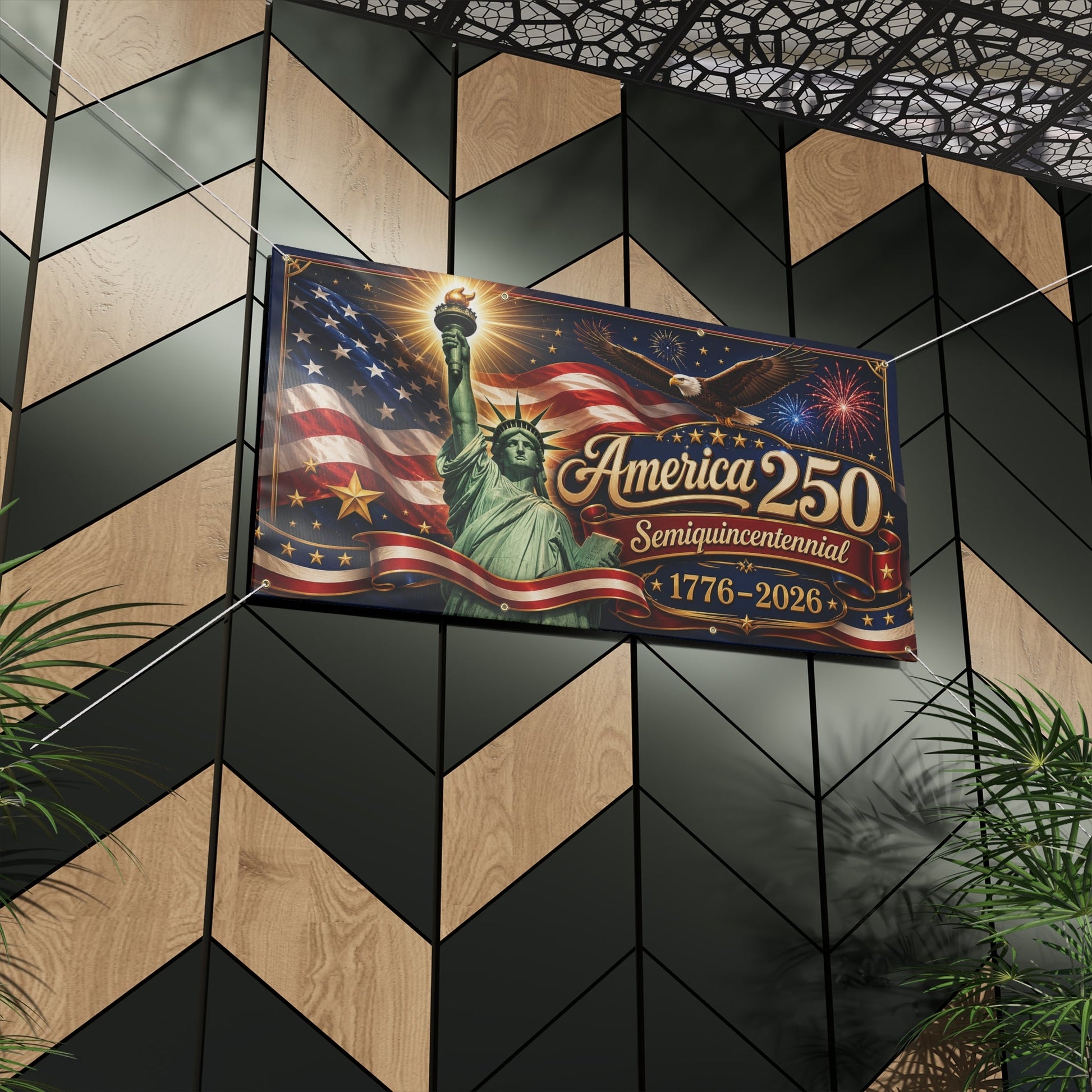 America 250th Semiquincentennial Custom Matte Banner — 1776–2026 Edition - PatriotDepot.com