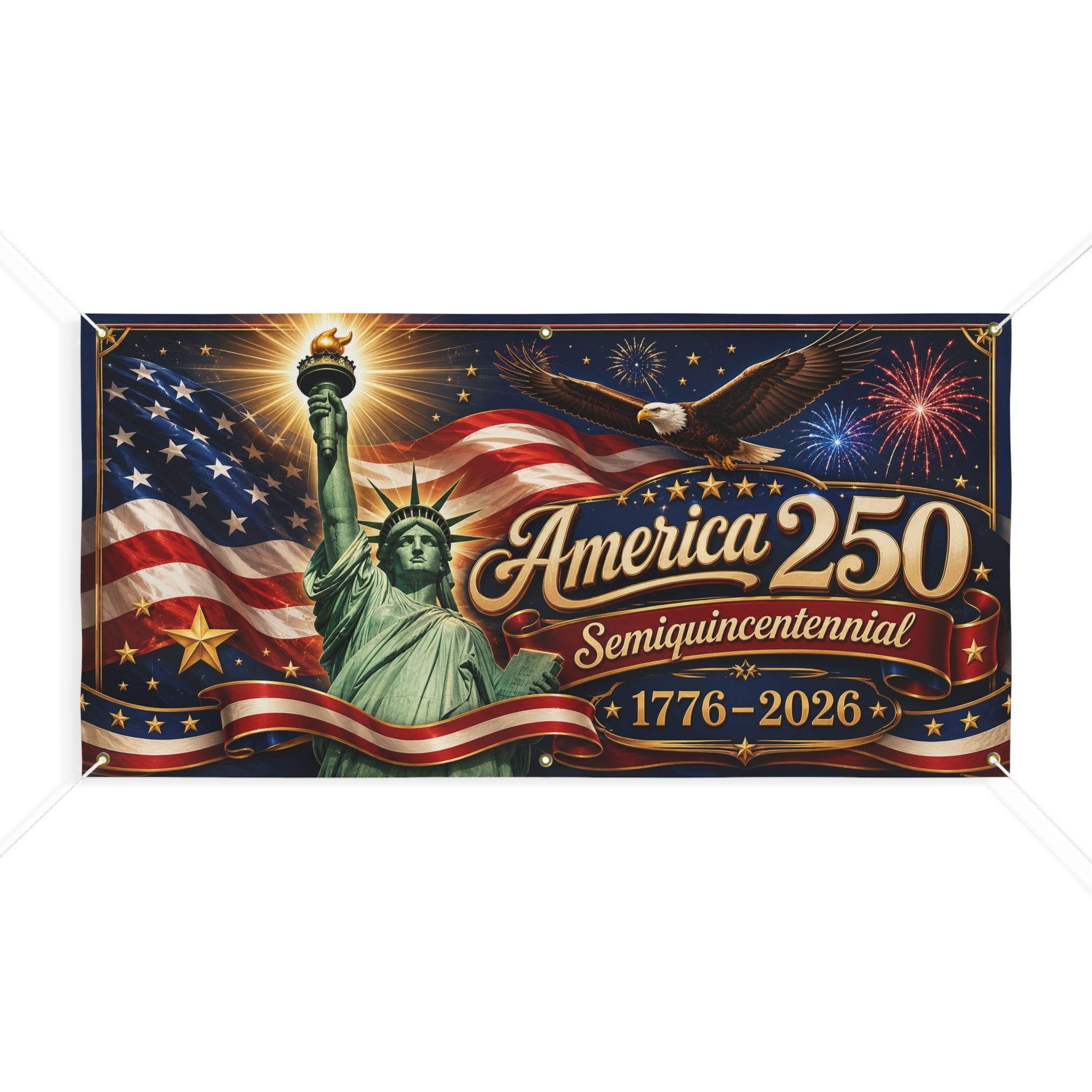 America 250th Semiquincentennial Custom Matte Banner — 1776–2026 Edition - PatriotDepot.com