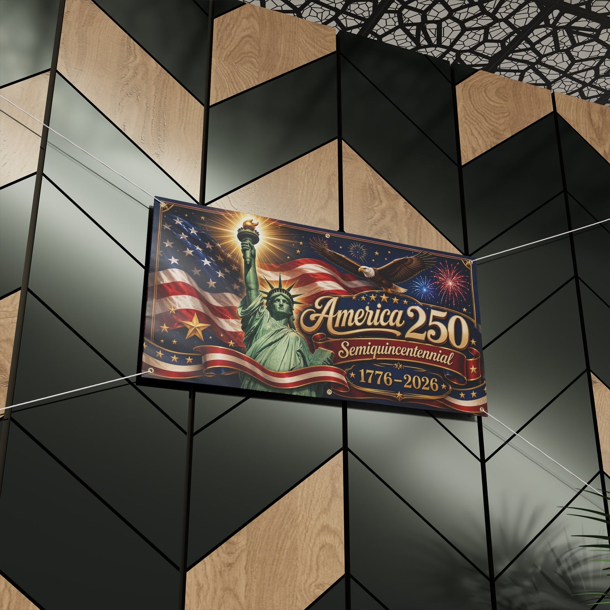 America 250th Semiquincentennial Custom Matte Banner — 1776–2026 Edition - PatriotDepot.com