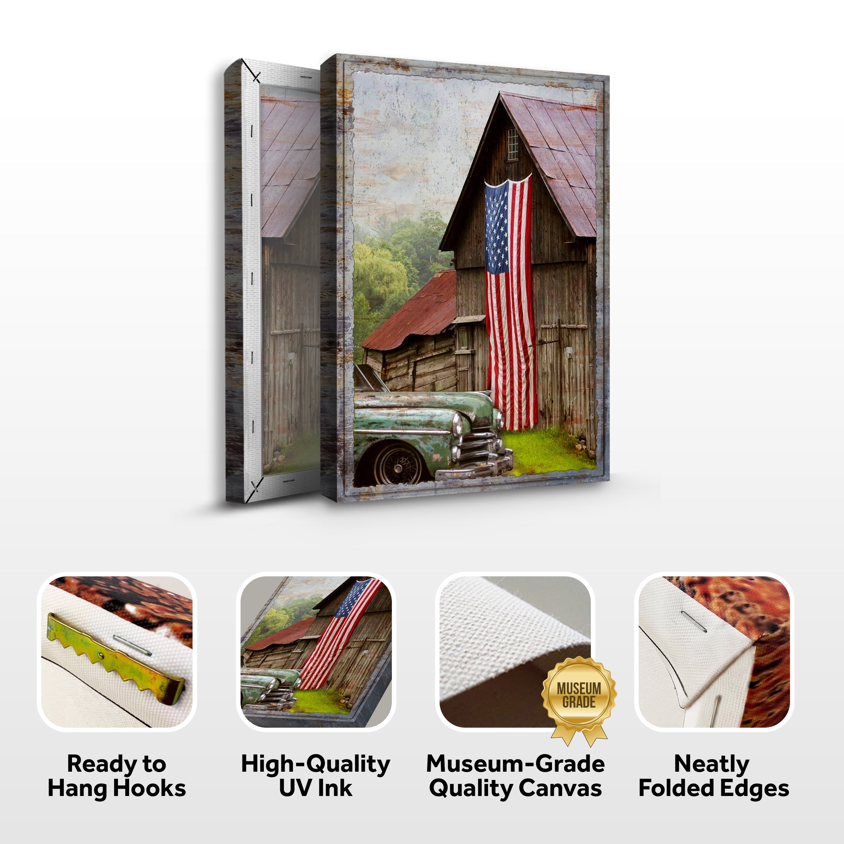 America Country Barn Canvas Wall Art - PatriotDepot.com