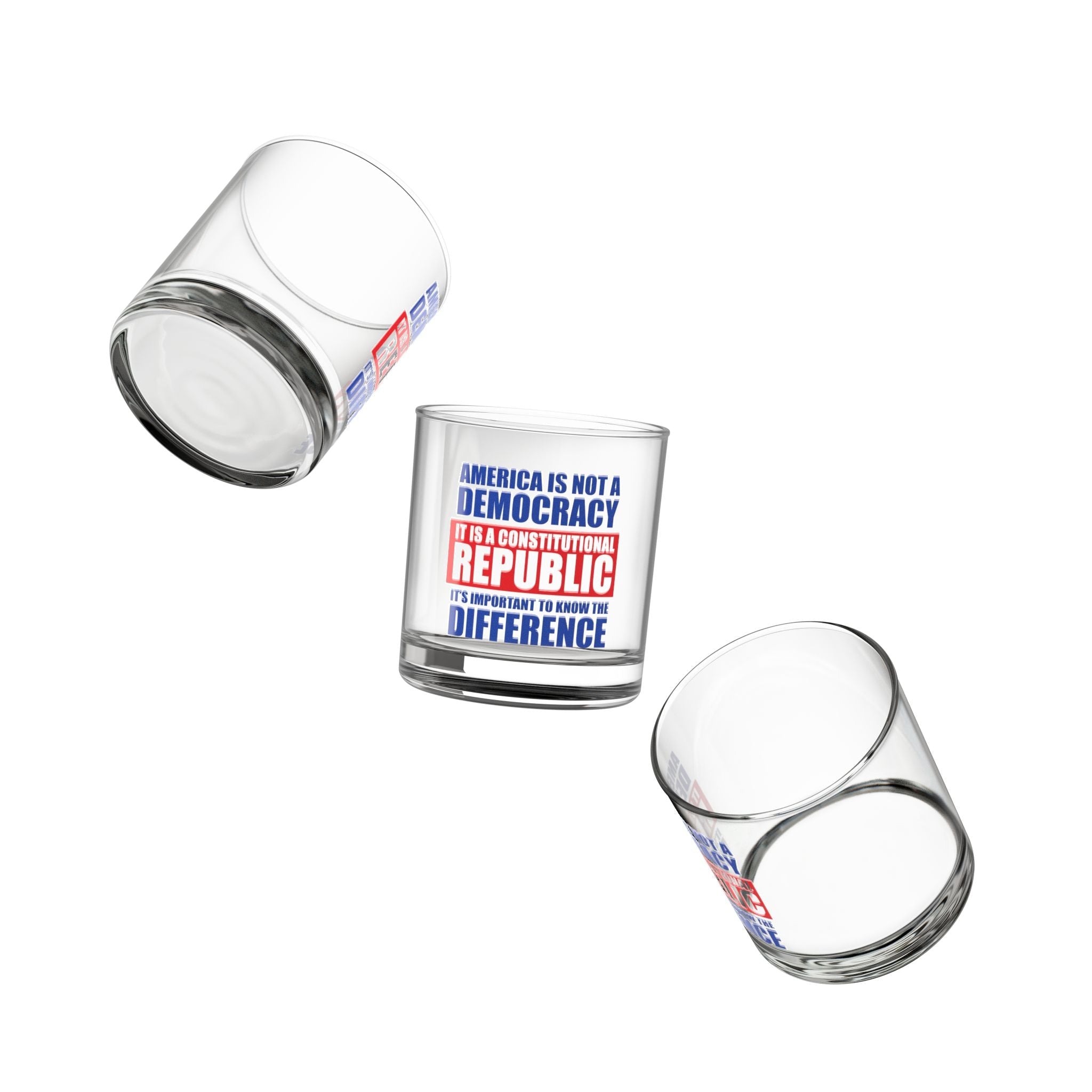 America is not a Democracy. It Is A Constitutional Republic Rocks Glass - PatriotDepot.com