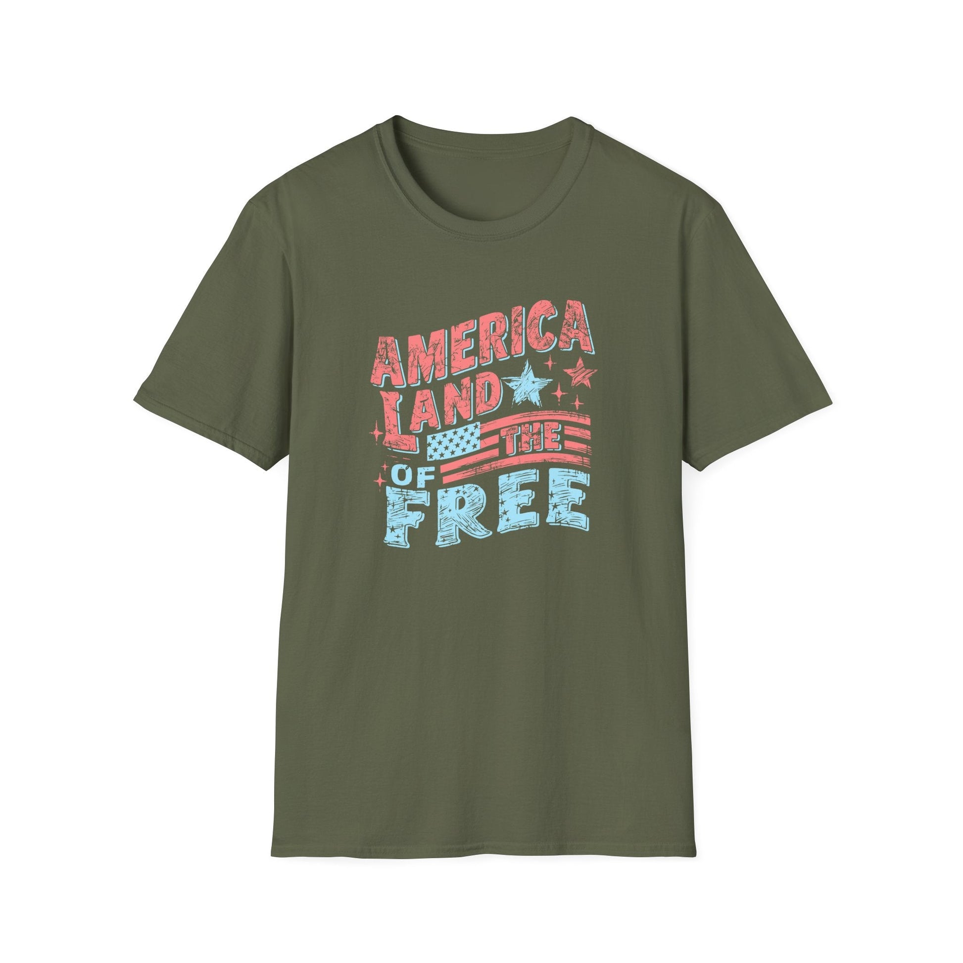 America Land of the Free Patriotic T-Shirt - PatriotDepot.com