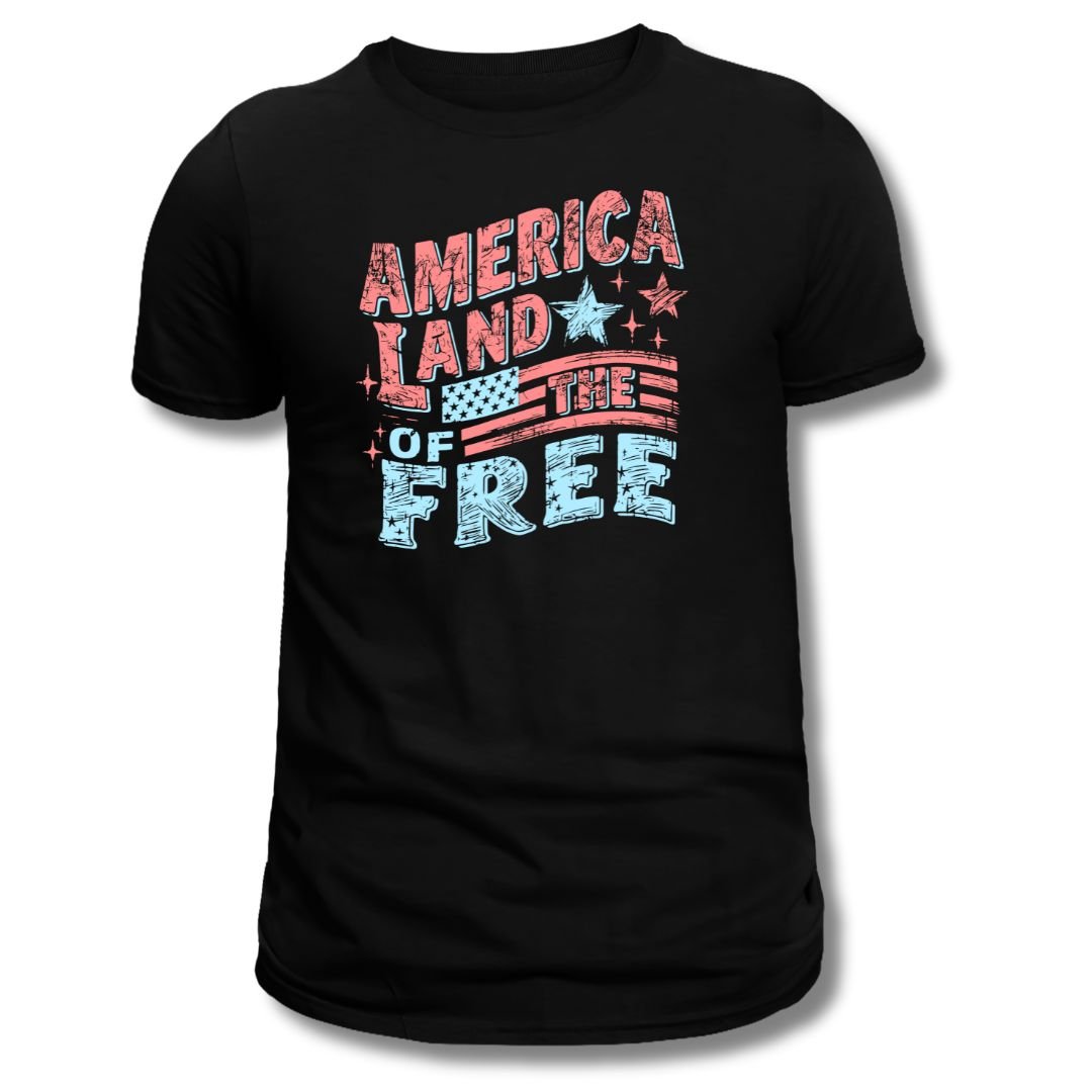 America Land of the Free Patriotic T-Shirt - PatriotDepot.com