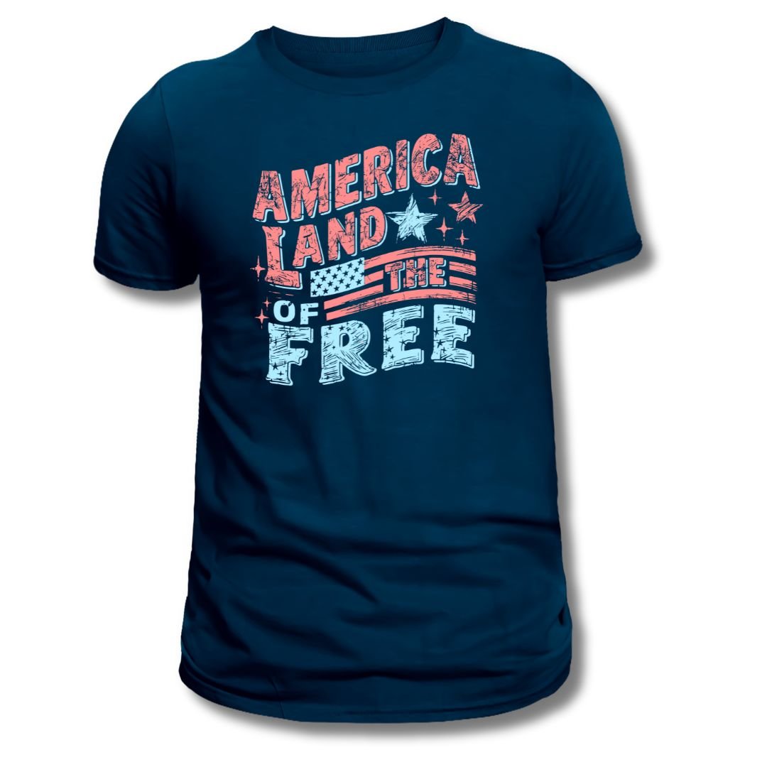America Land of the Free Patriotic T-Shirt - PatriotDepot.com
