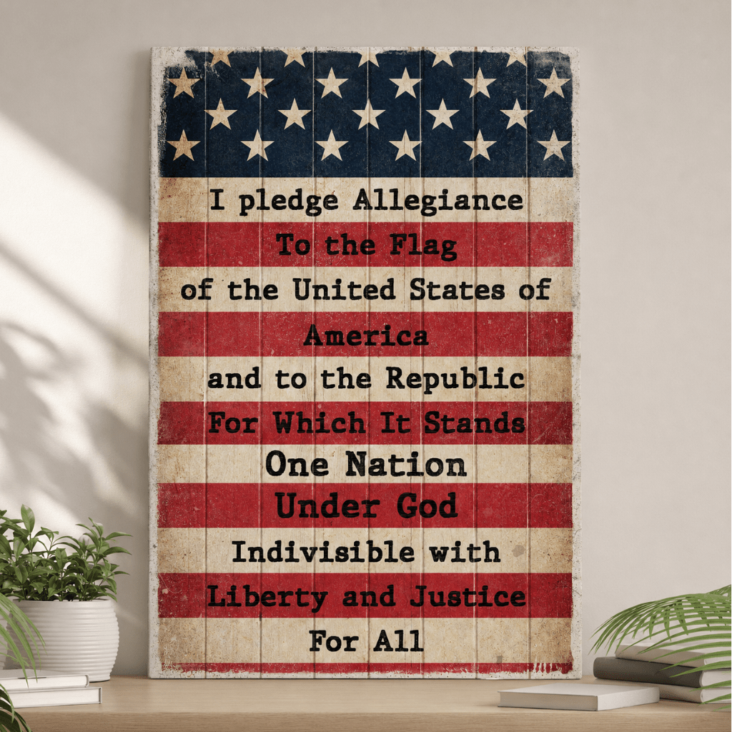 America Pledge of Allegiance Canvas Wall Art | Patriotic Home Decor - PatriotDepot.com
