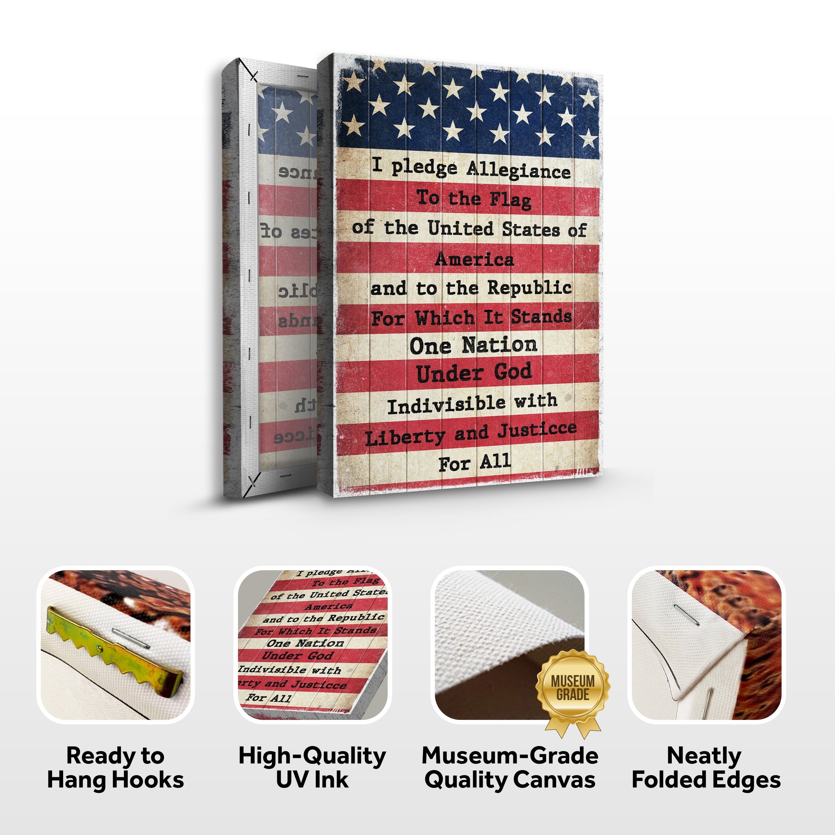 America Pledge of Allegiance Canvas Wall Art | Patriotic Home Decor - PatriotDepot.com