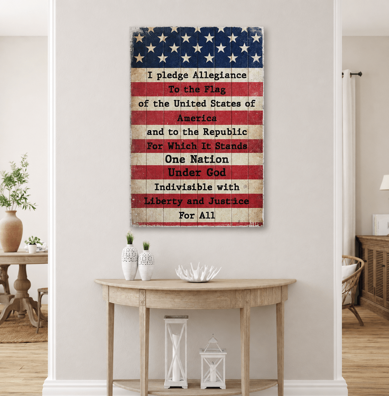 America Pledge of Allegiance Canvas Wall Art | Patriotic Home Decor - PatriotDepot.com