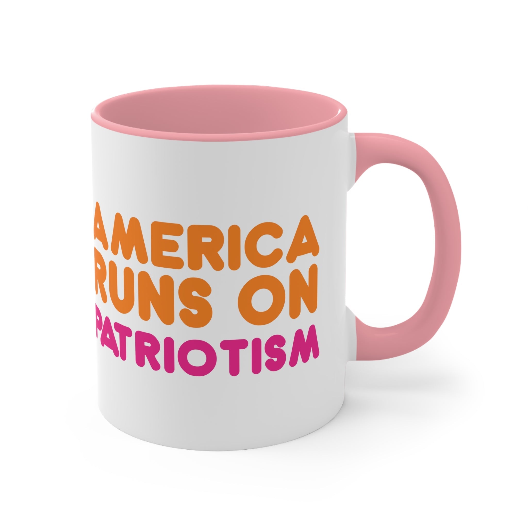 America Runs on Patriotism Mug (2 Sizes, 3 Colors) - PatriotDepot.com