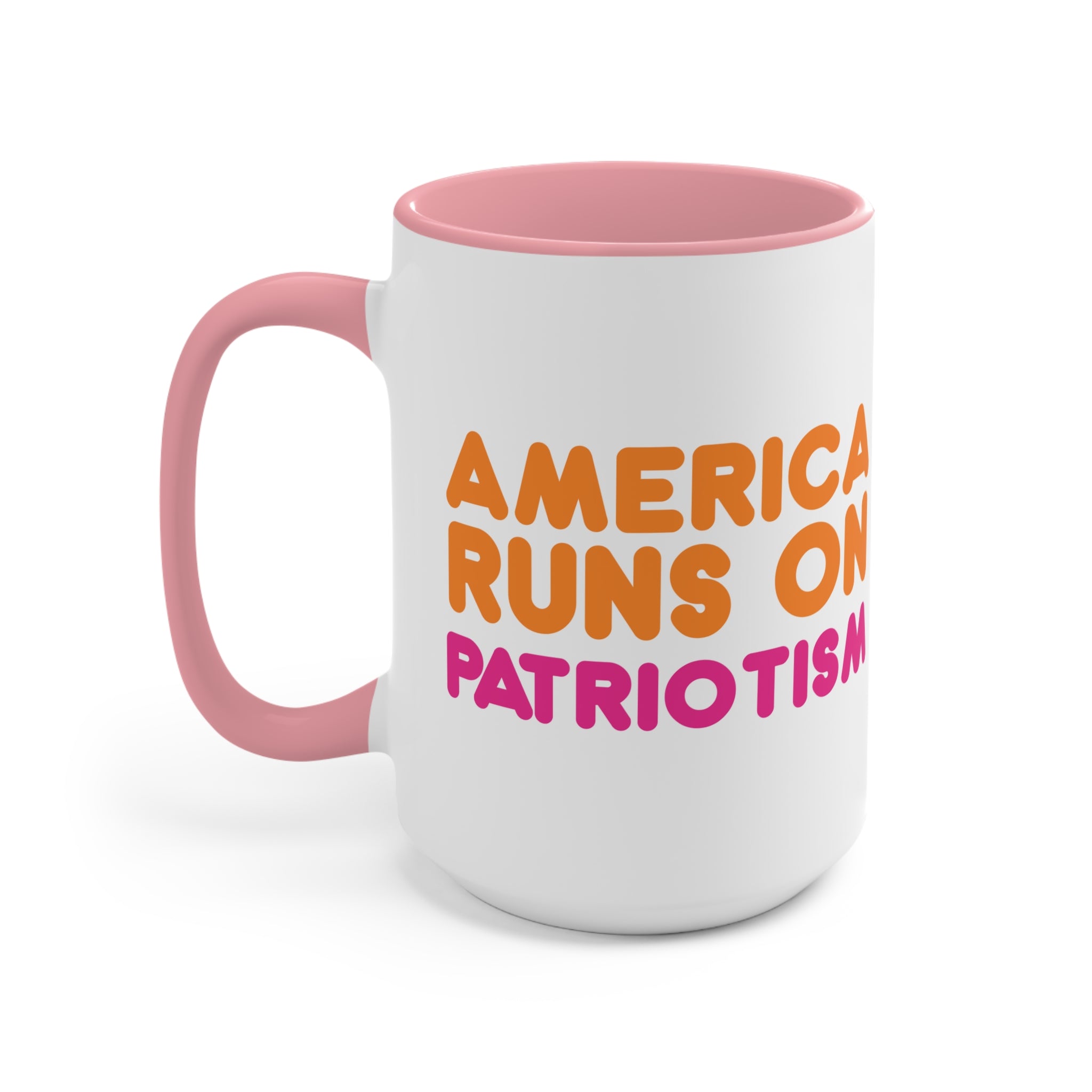 America Runs on Patriotism Mug (2 Sizes, 3 Colors) - PatriotDepot.com