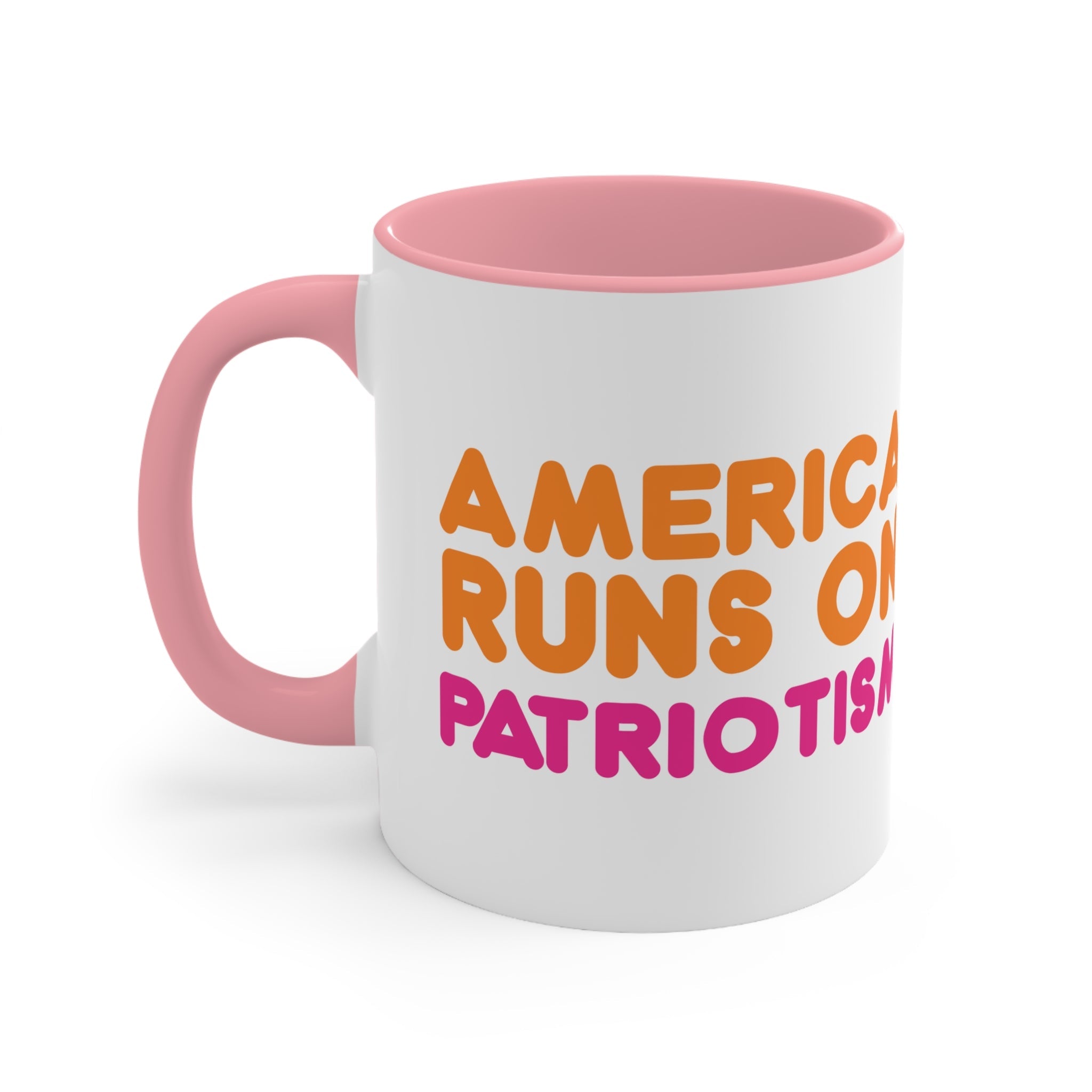 America Runs on Patriotism Mug (2 Sizes, 3 Colors) - PatriotDepot.com