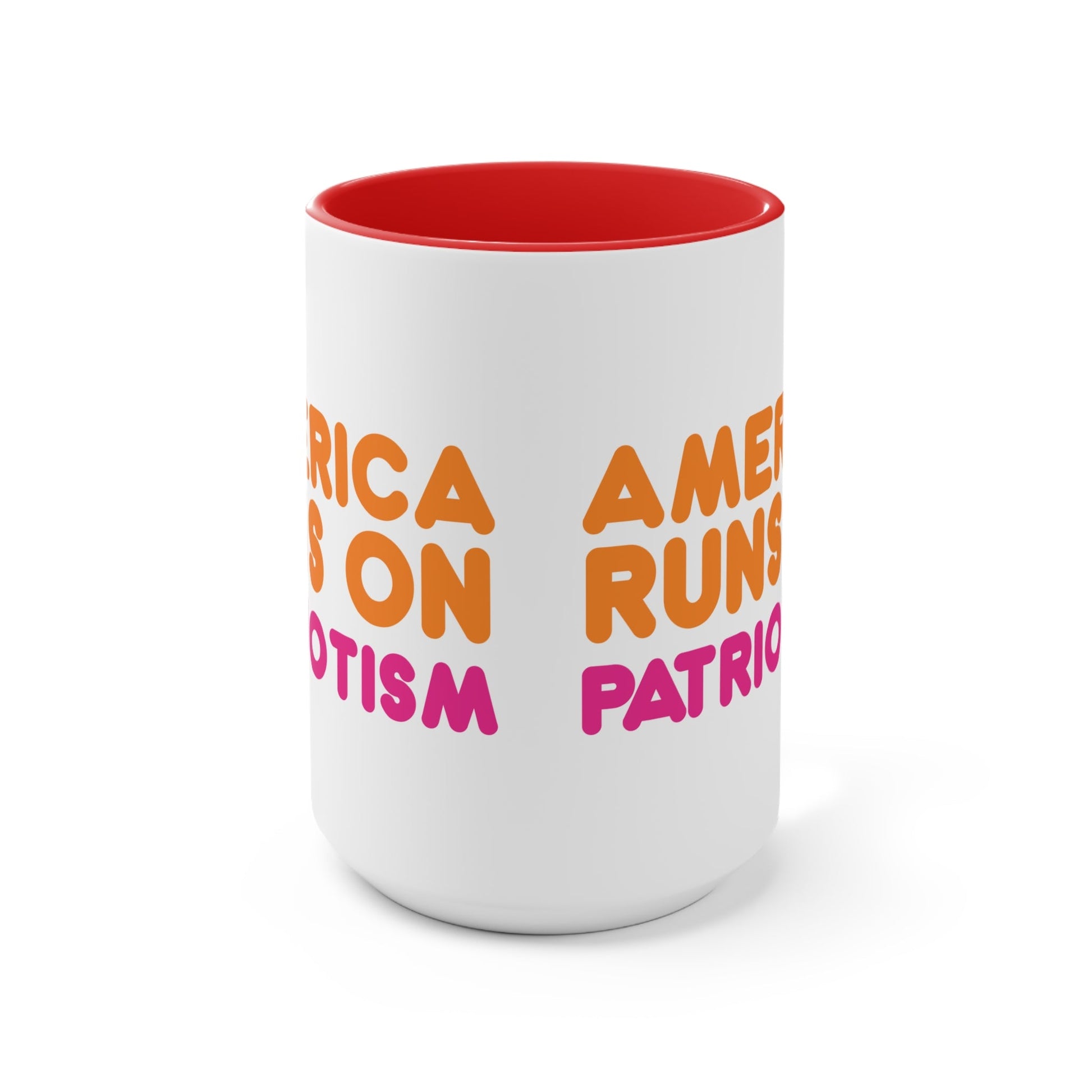 America Runs on Patriotism Mug (2 Sizes, 3 Colors) - PatriotDepot.com
