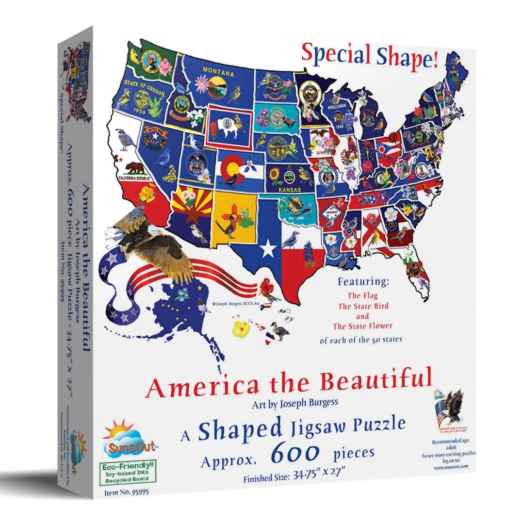 America the Beautiful (600 Piece) Shaped Puzzle - PatriotDepot.com