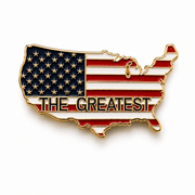 America "The Greatest" Gold Plated Lapel Pin - PatriotDepot.com