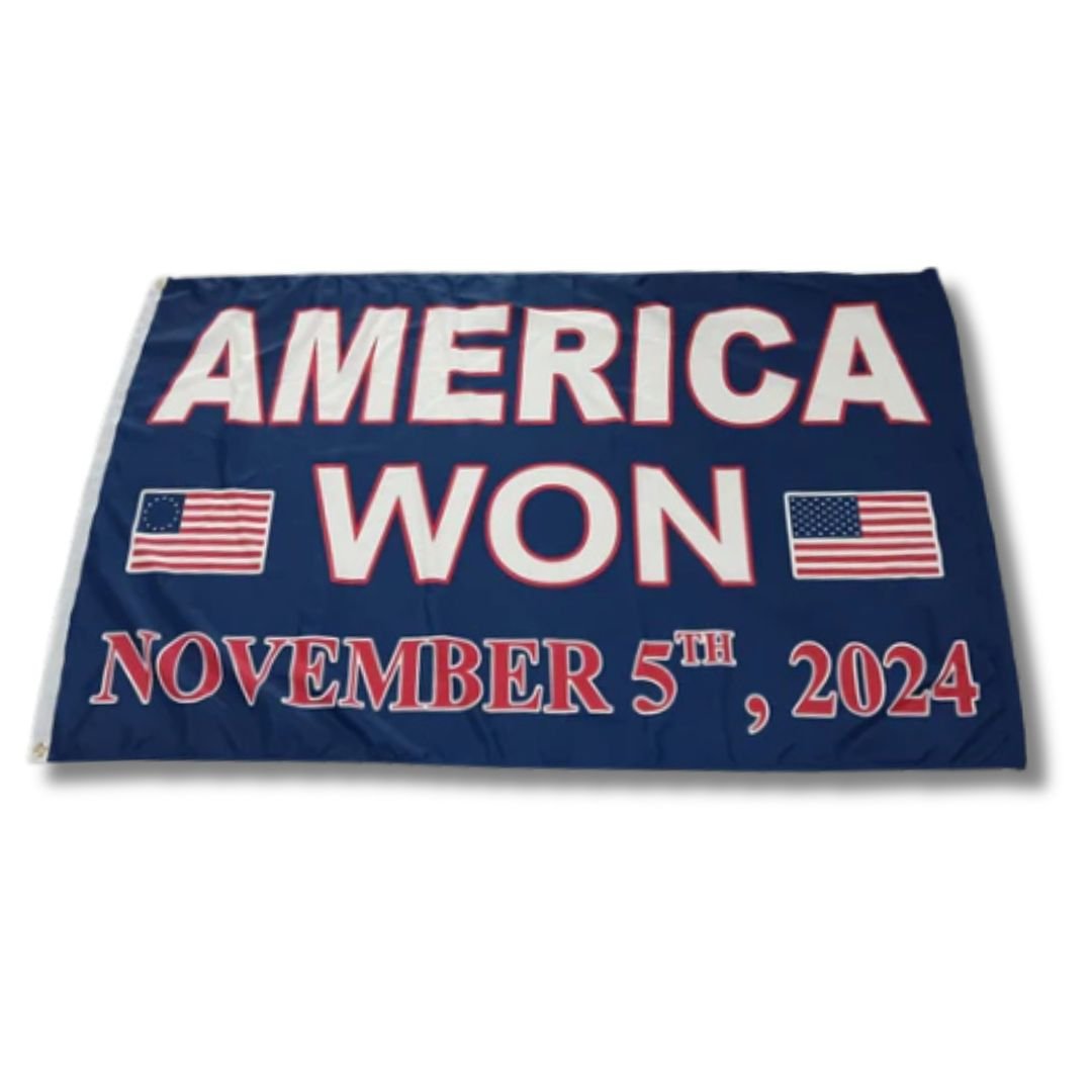 America Won November 5, 2024 Flag - PatriotDepot.com