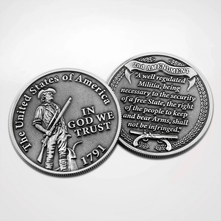 America250™ 2nd Amendment Freedom Coin (1776–2026) – Antique Nickel - PatriotDepot.com