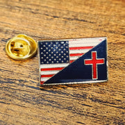 American Christian Flag Lapel Pin (Split Design) - PatriotDepot.com