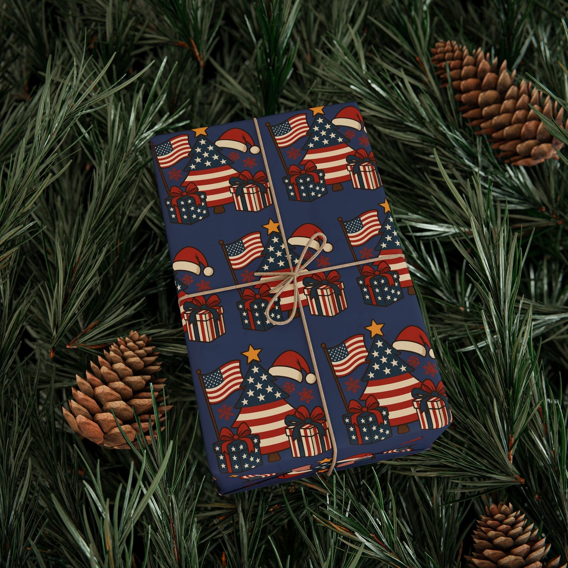 American Christmas Spirit Wrapping Paper Roll - PatriotDepot.com