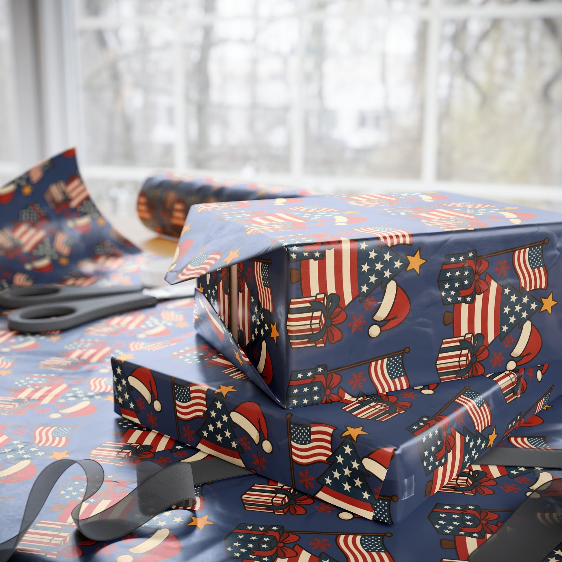 American Christmas Spirit Wrapping Paper Roll - PatriotDepot.com