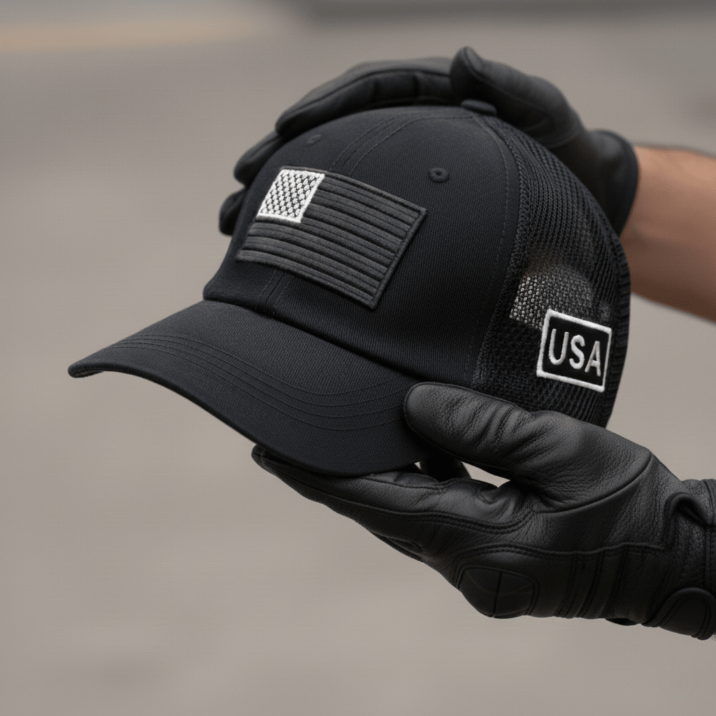American Flag Tactical Trucker Hat | Double Mesh Back - PatriotDepot.com