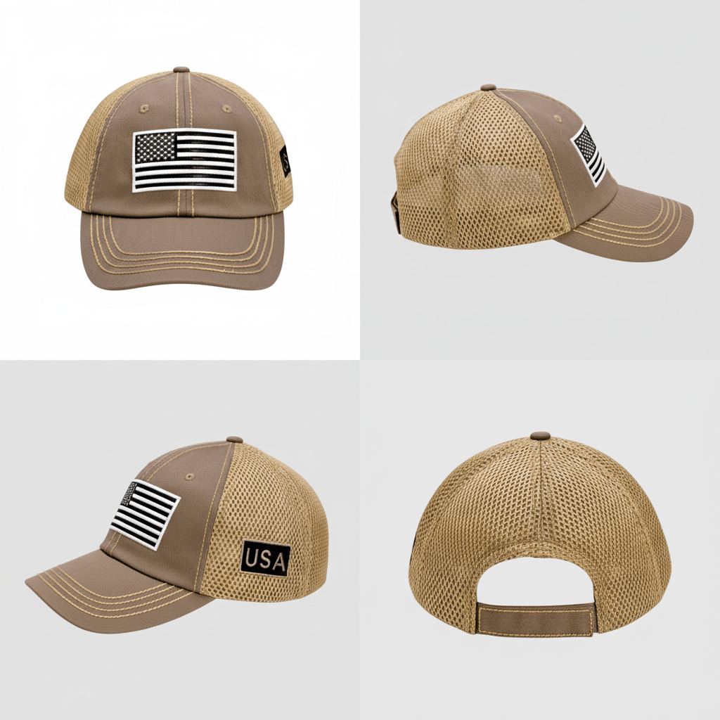 American Flag Tactical Trucker Hat | Double Mesh Back - PatriotDepot.com