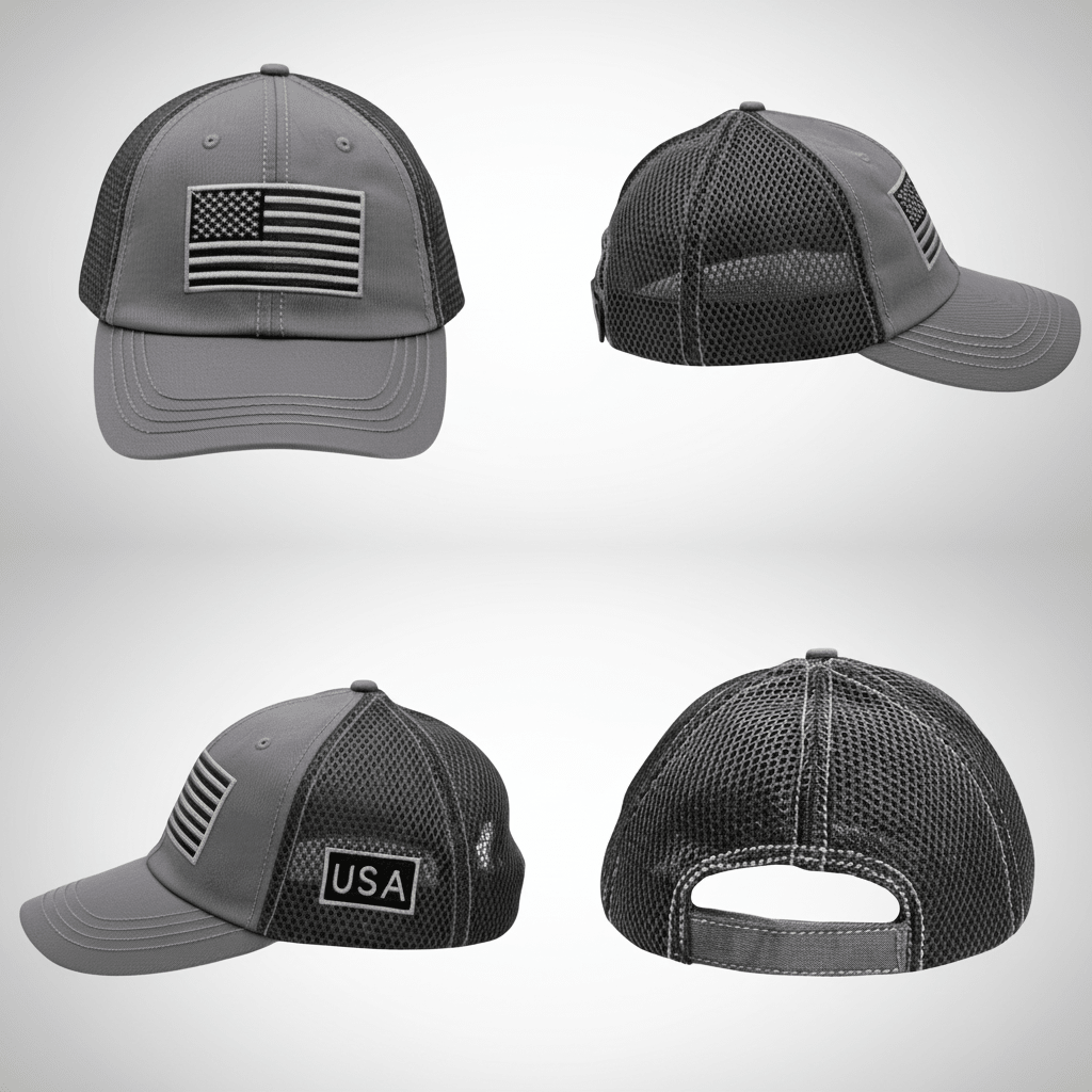 American Flag Tactical Trucker Hat | Double Mesh Back - PatriotDepot.com