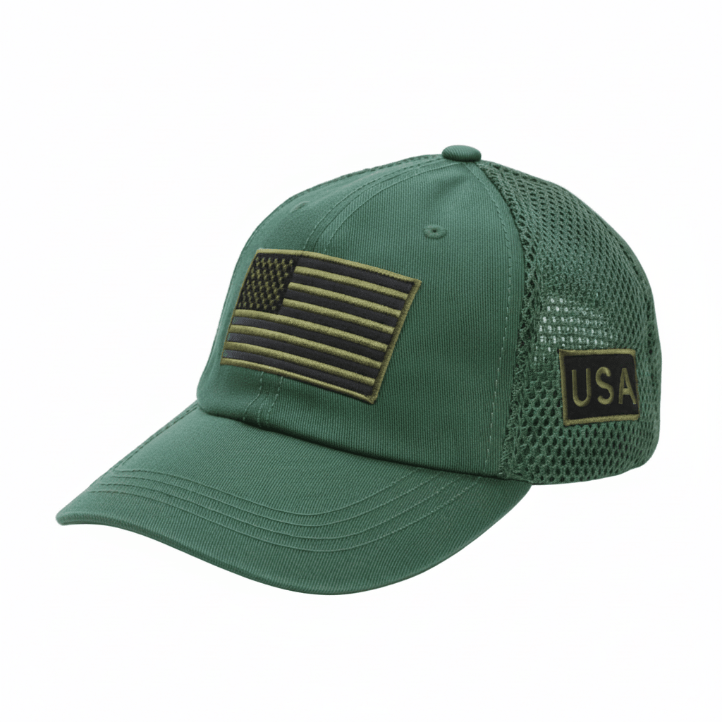 American Flag Tactical Trucker Hat | Double Mesh Back - PatriotDepot.com