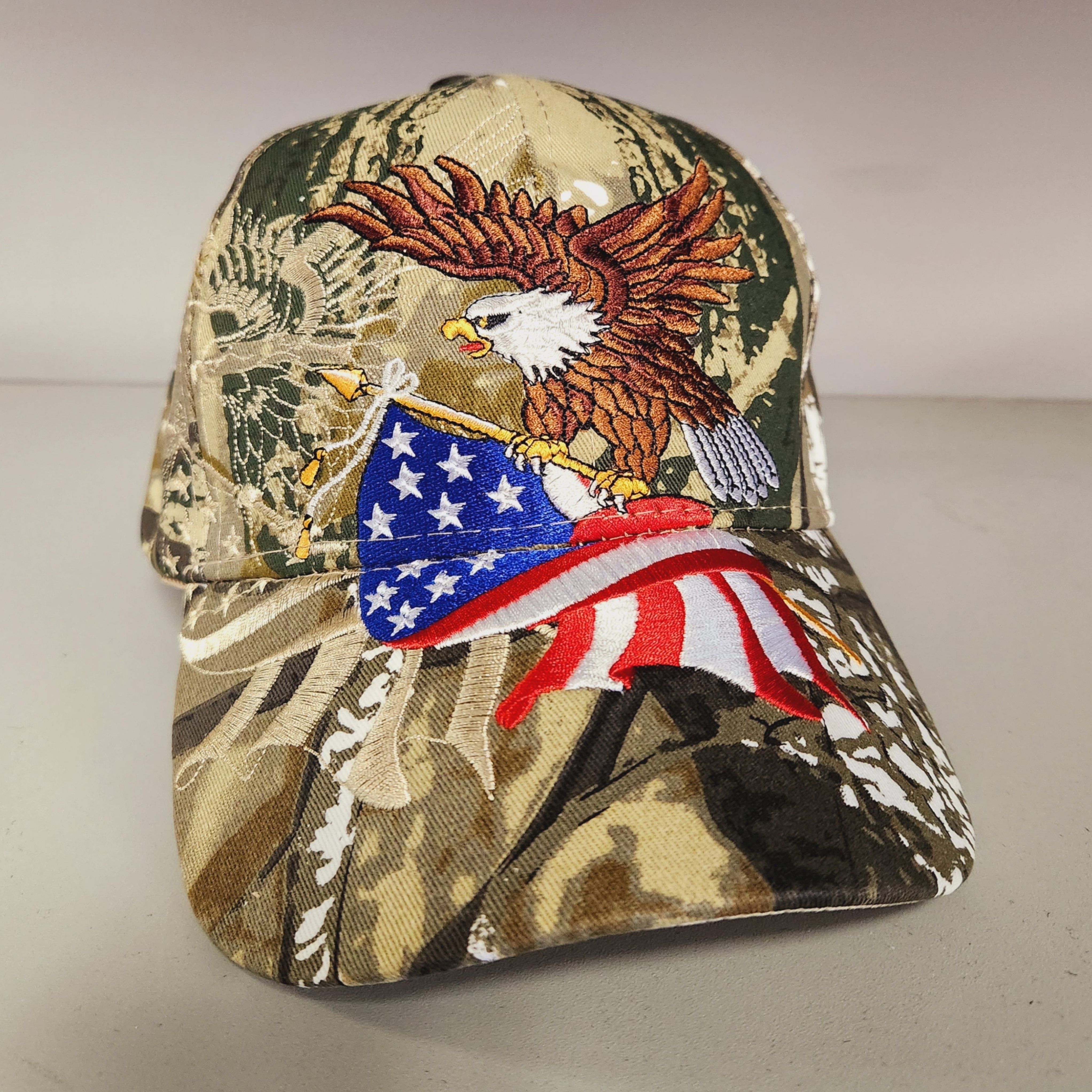 American Flying Eagle Custom Embroidered Shadow Hat (Hunting Camo) - PatriotDepot.com