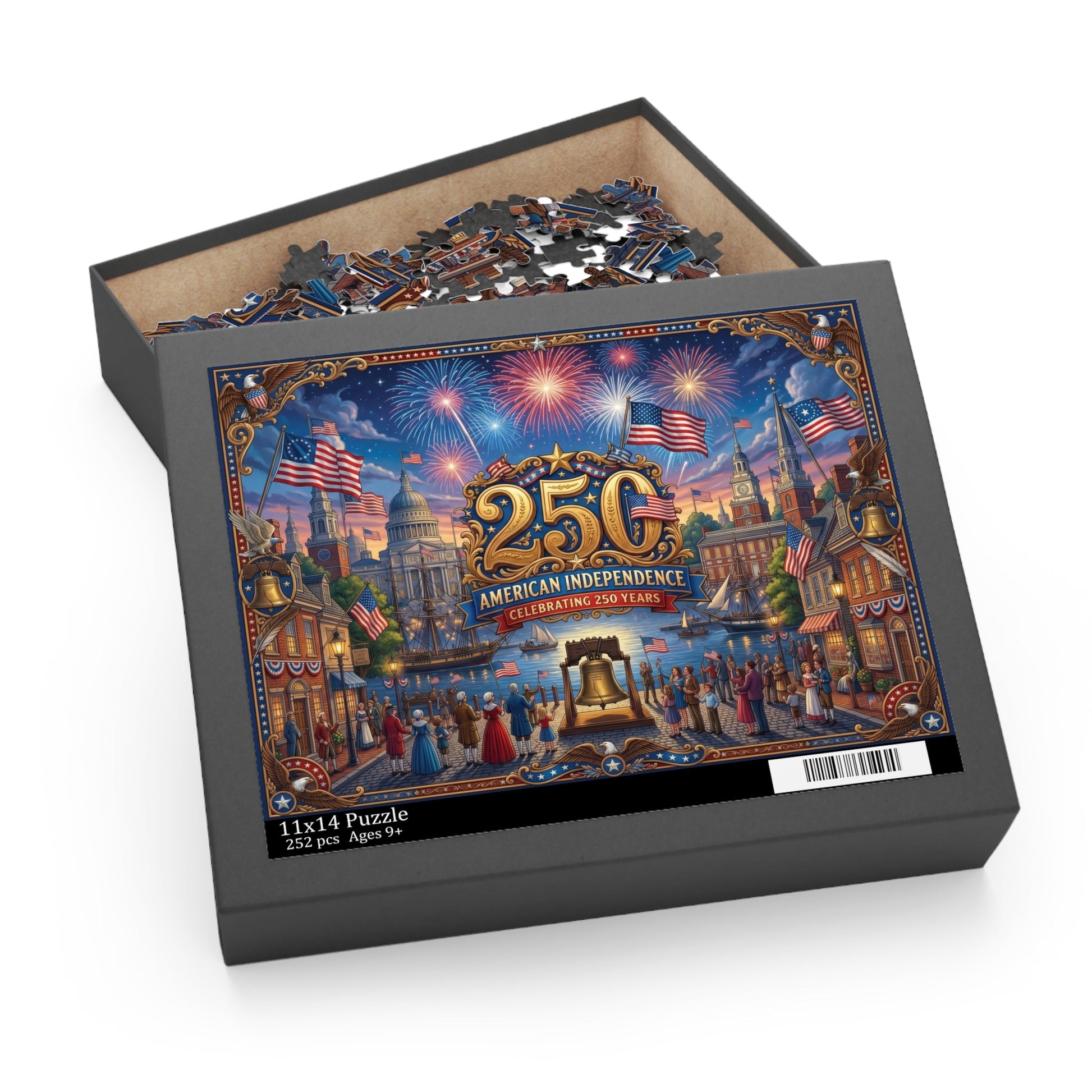 American Independence 250th Anniversary Custom Puzzle — Patriotic Fireworks 120/252/500 - Piece - PatriotDepot.com
