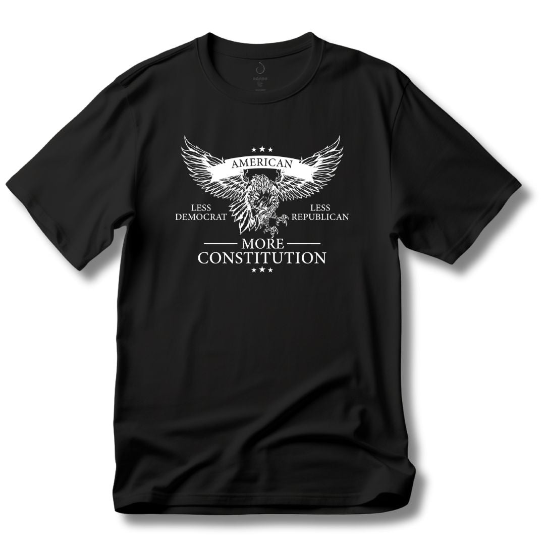 American 'Less Democrat, Less Republican More Constitution' T-Shirt - PatriotDepot.com