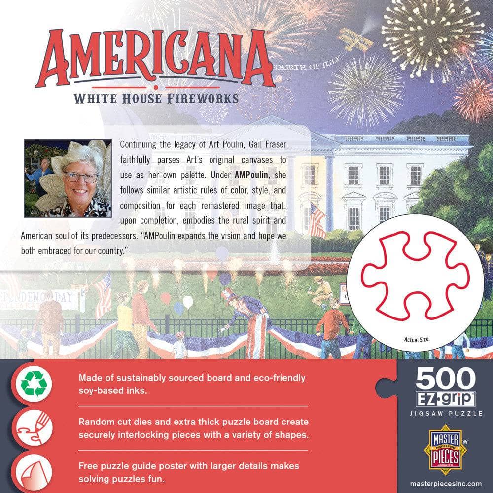 Americana - White House Fireworks 500 Piece EZ Grip Jigsaw Puzzle - PatriotDepot.com