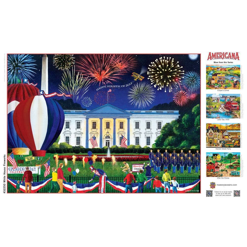Americana - White House Fireworks 500 Piece EZ Grip Jigsaw Puzzle - PatriotDepot.com