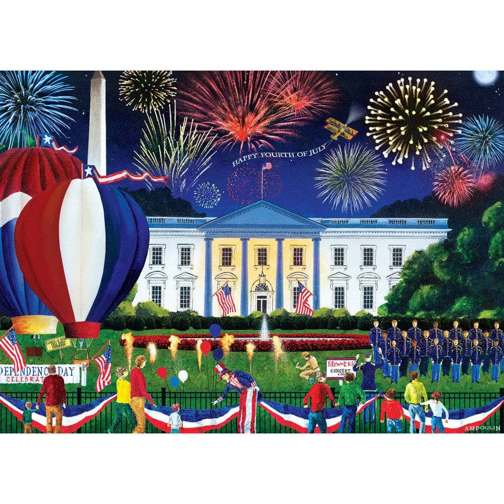 Americana - White House Fireworks 500 Piece EZ Grip Jigsaw Puzzle - PatriotDepot.com