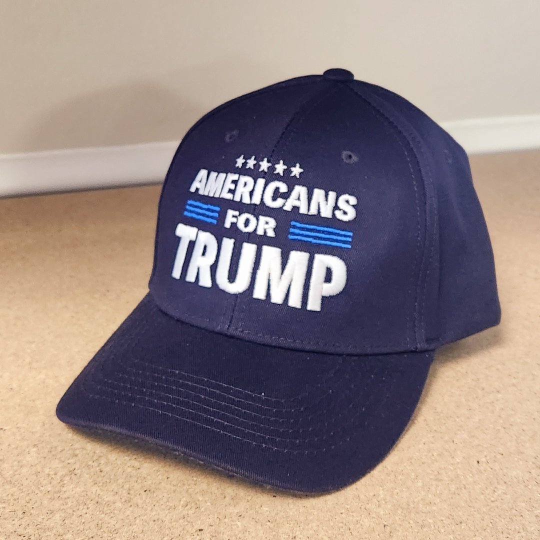 Americans for Trump Custom Embroidered Hat (Navy) - PatriotDepot.com