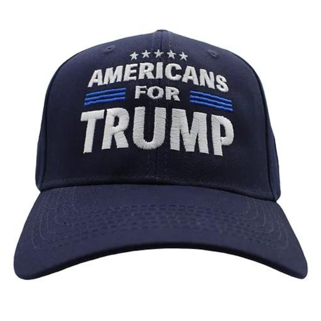 Americans for Trump Custom Embroidered Hat (Navy) - PatriotDepot.com