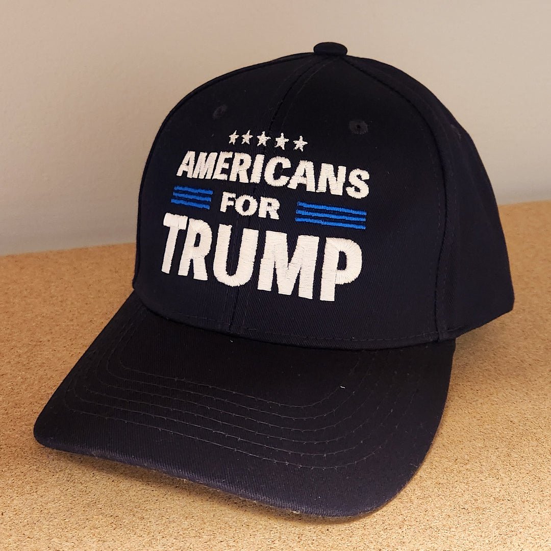 Americans for Trump Custom Embroidered Hat (Navy) - PatriotDepot.com