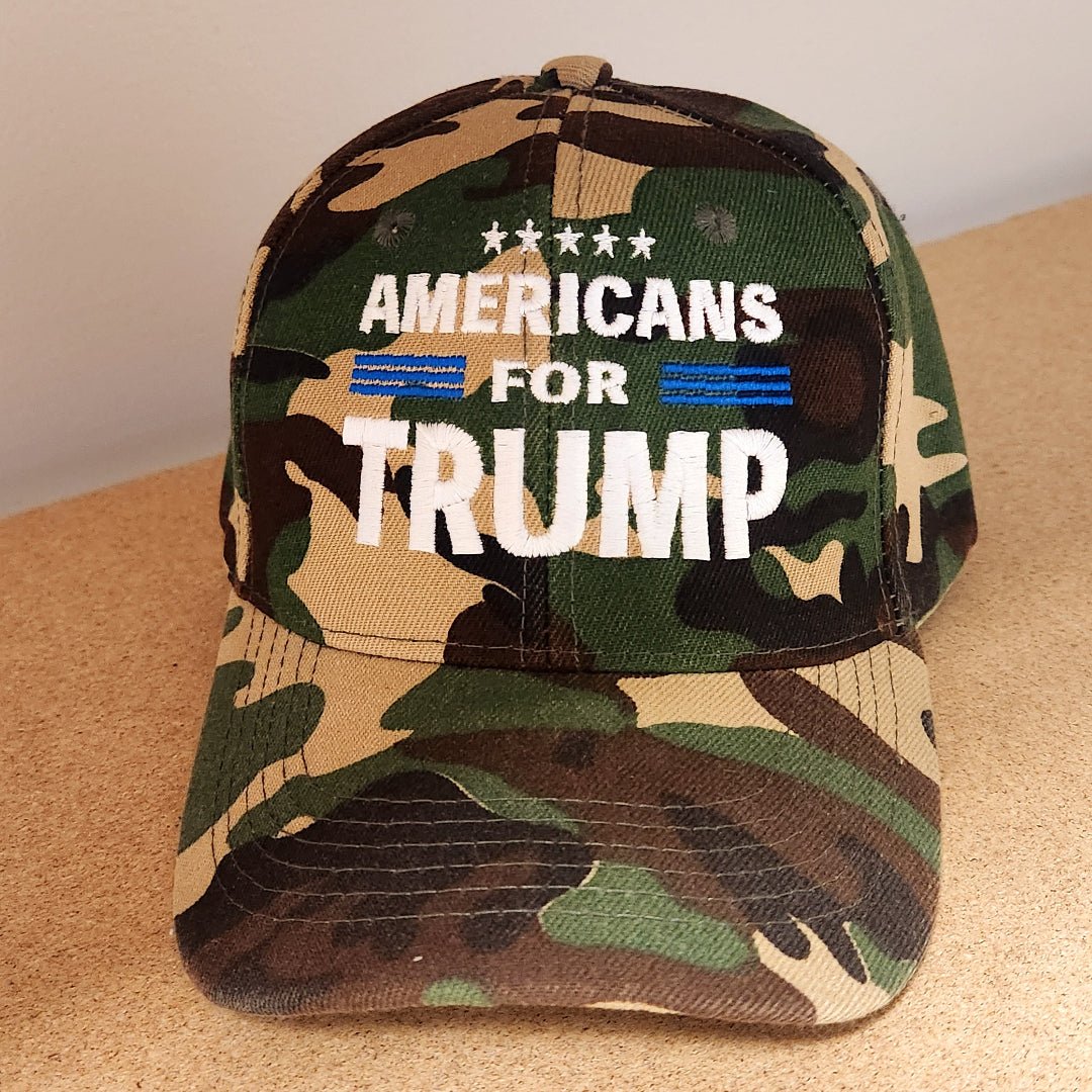 Americans for Trump Embroidered Hat (Camo) - PatriotDepot.com